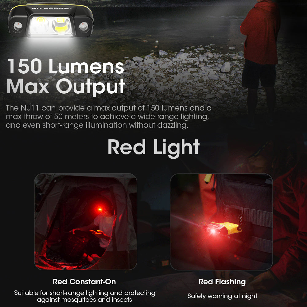 NITECORE 150 LUMEN INTELLIGENT IR SENSOR CLIP-ON CAP LIGHT