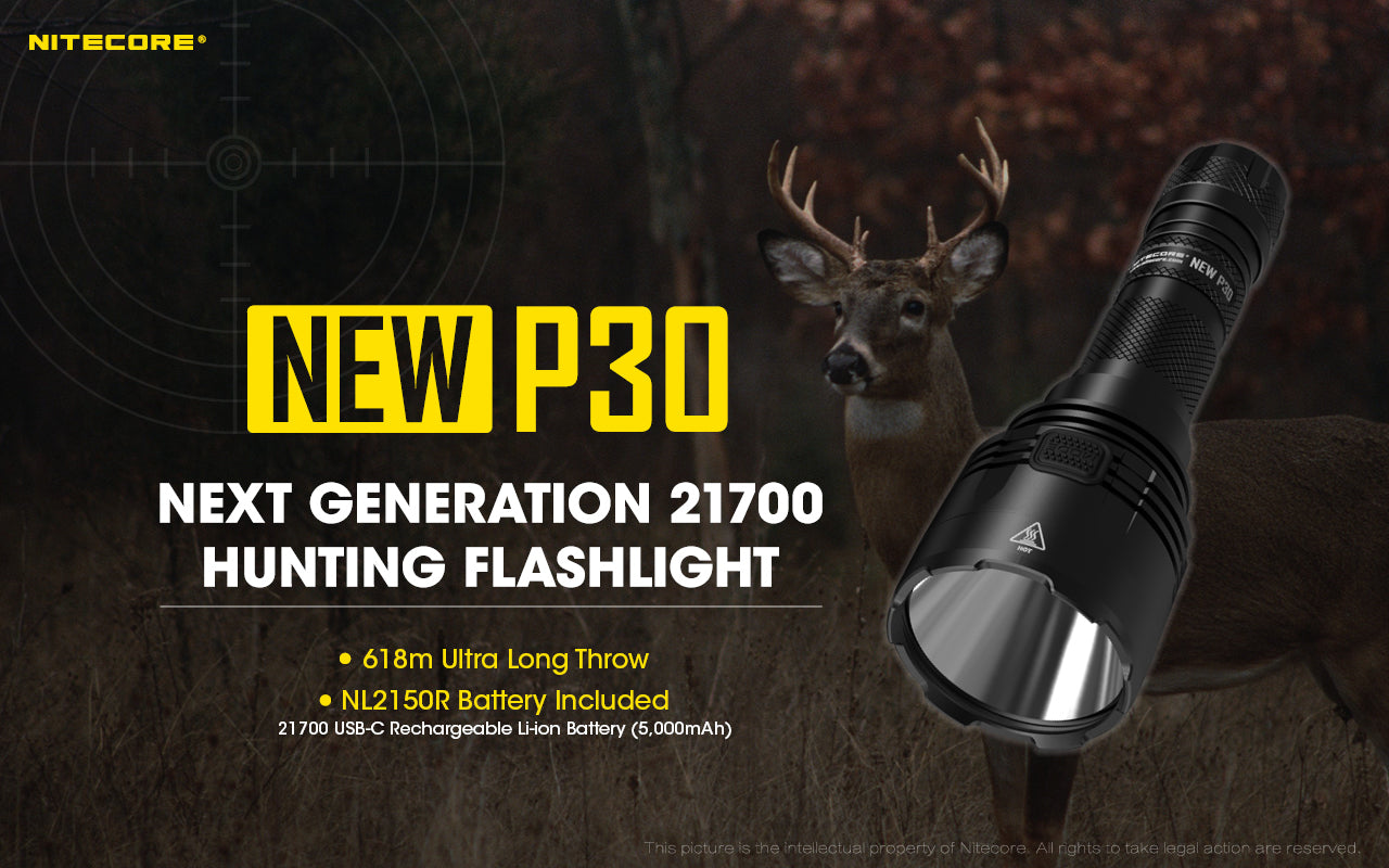 NITECORE NEW P30 LONG THROW TORCH NL2150R BATTERY INCLUDED