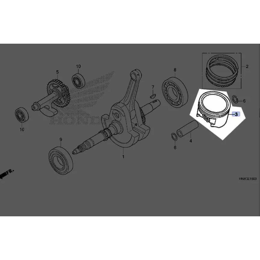 PISTON KIT OEM FITMENT HONDA OVERSIZE 0.25 SXS700 TRX680 MUV700 (MU13102-HN8-A60)