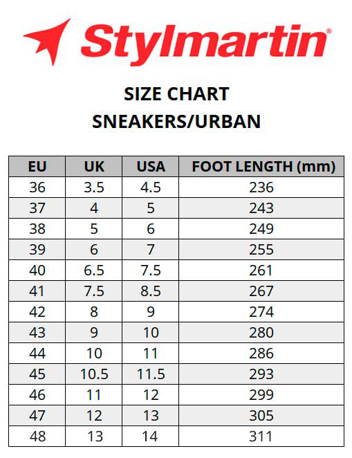 Stylmartin-Sneakers-Size-Chart