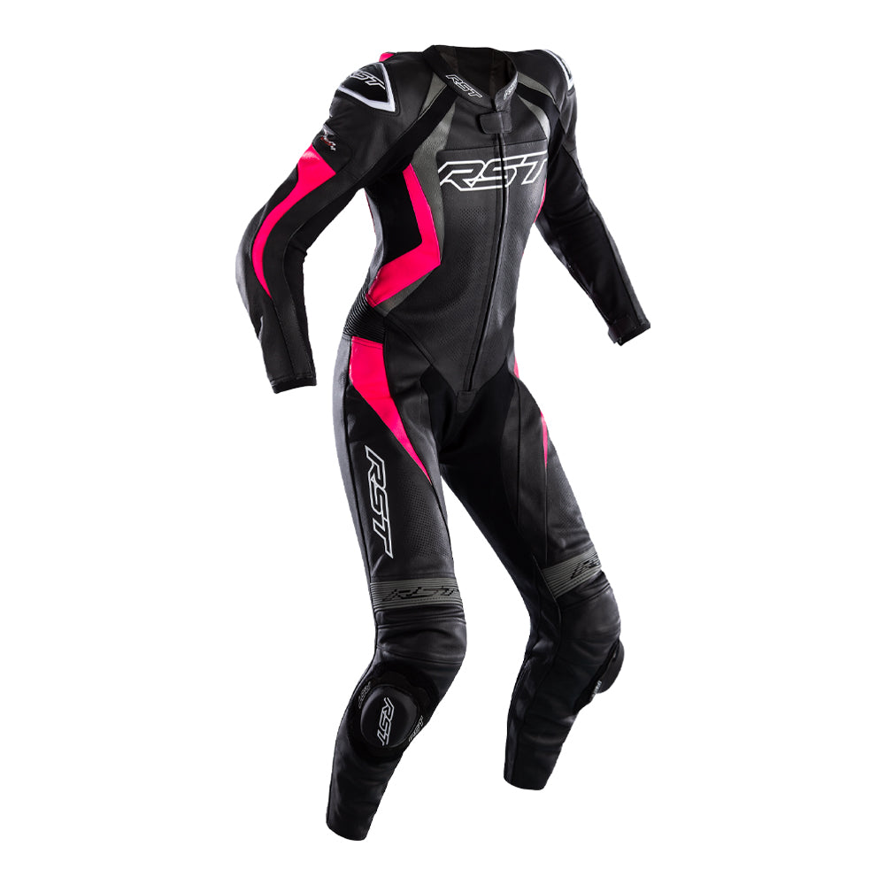 RST LADIES TRACTECH EVO CE 1PC SUIT [BLACK/PINK/GREY]