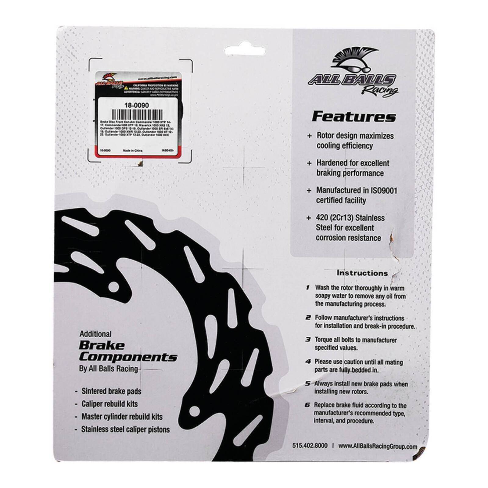 Brake Disc Front / Rear 18-0090