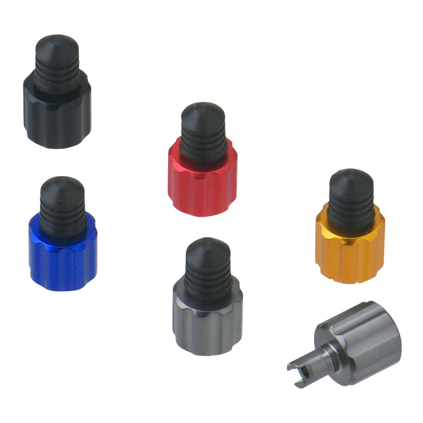 DRC AIRVALVE CAP W/VALVE WRENCH 2PCS BLACK