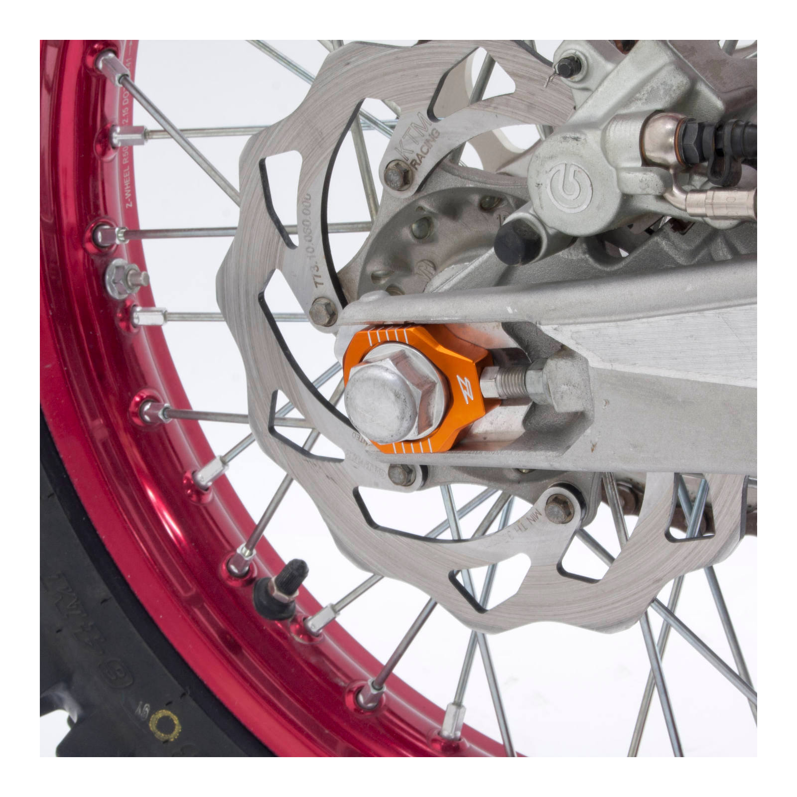 Zeta Rear Axle Block KTM SX/SXF- '12, 85SX,EXC Orange