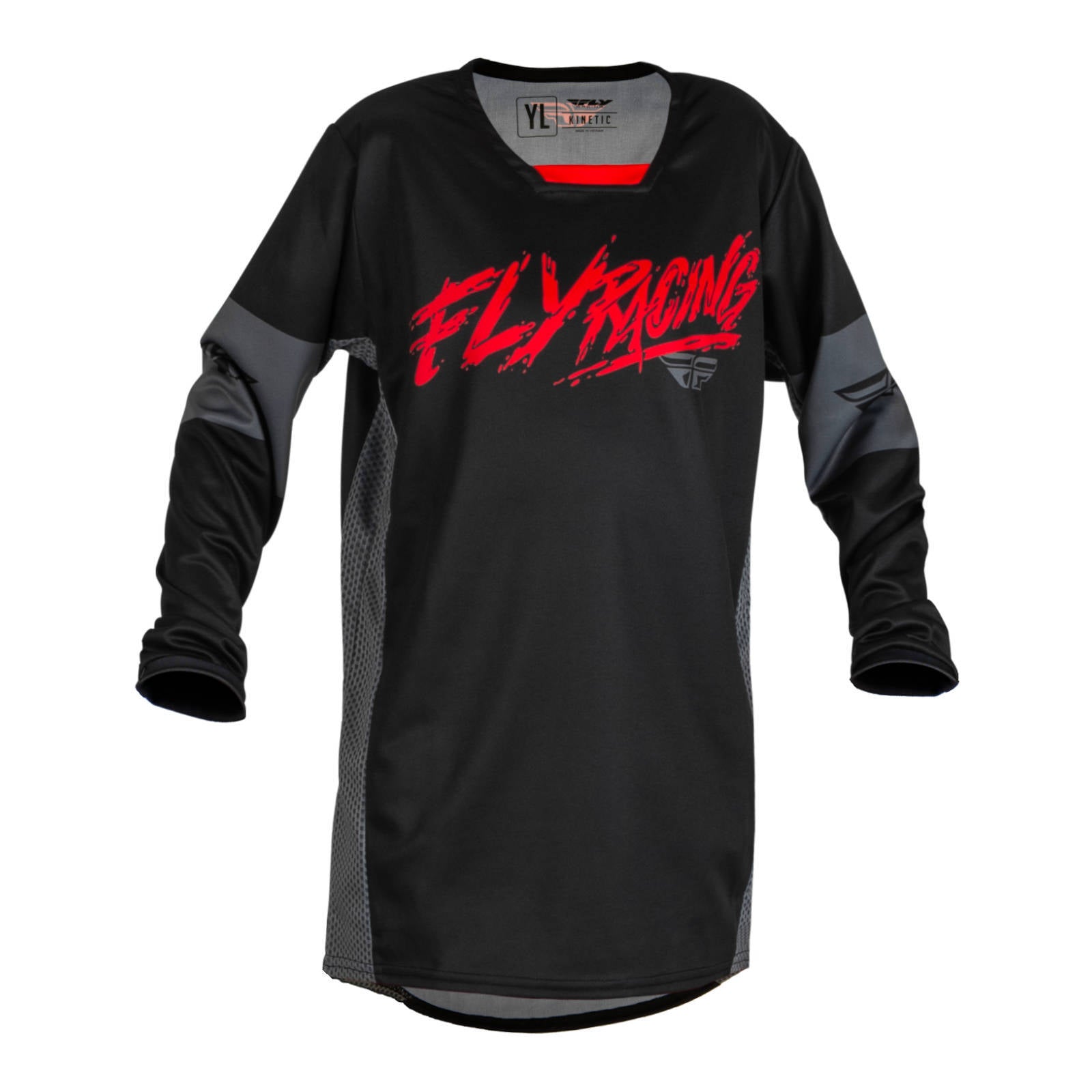 Fly Racing Kinetic Khaos Youth Jersey - Black / Red / Grey