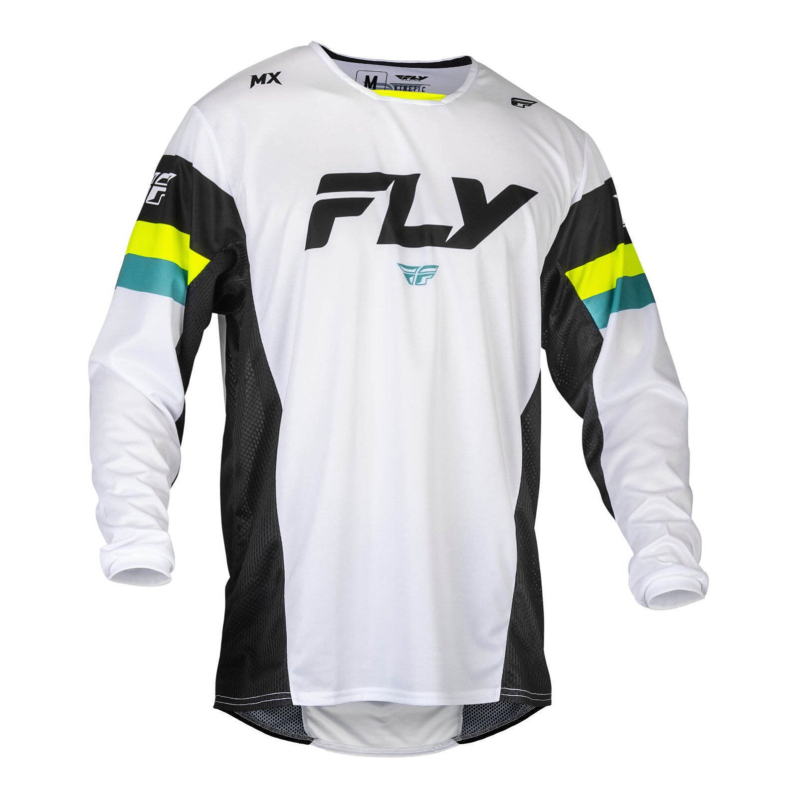 FLY Racing Kinetic Prix Jersey - White / Black / Hi-Vis