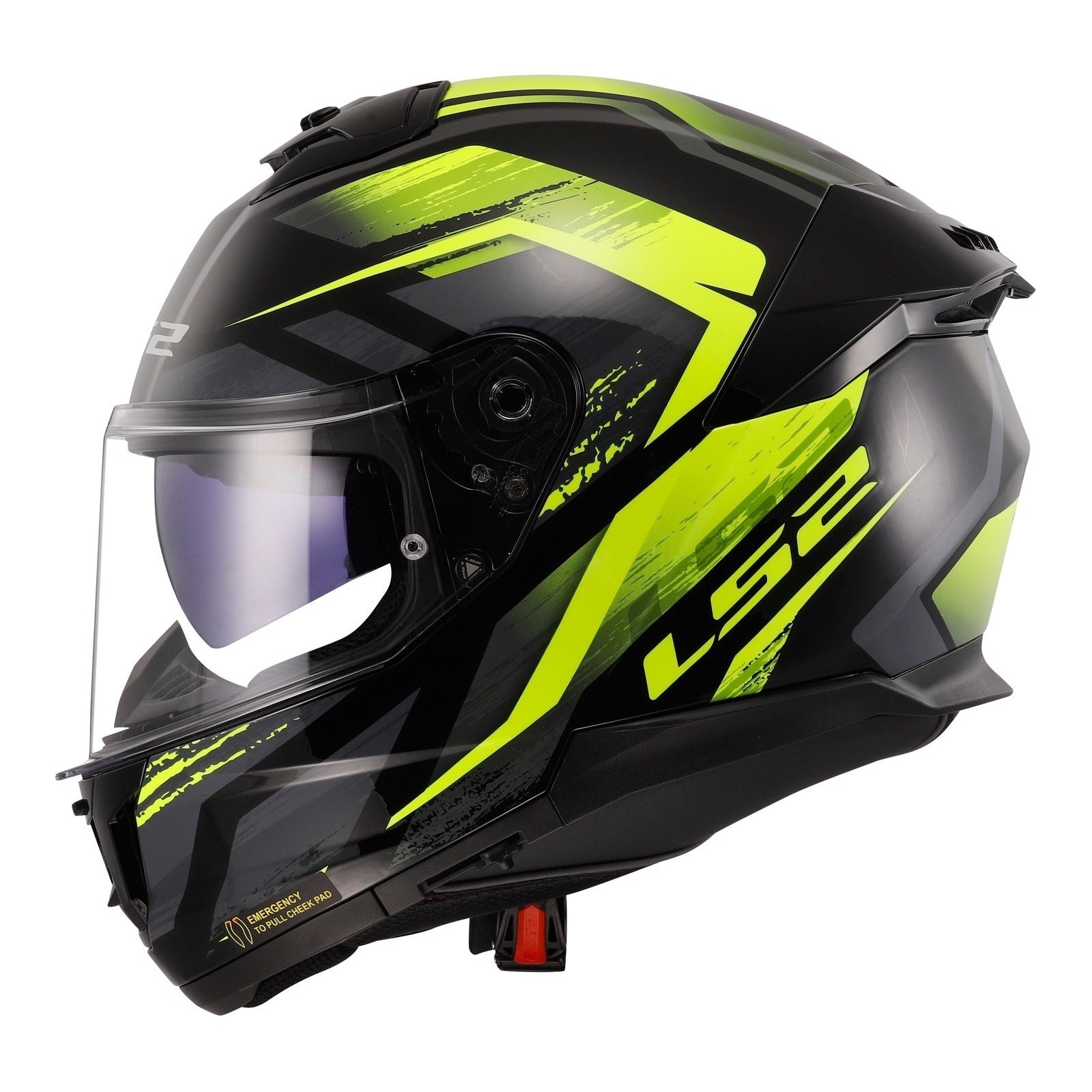 LS2 FF808 Stream II Fury - Black / Hi-Vis Yellow 06