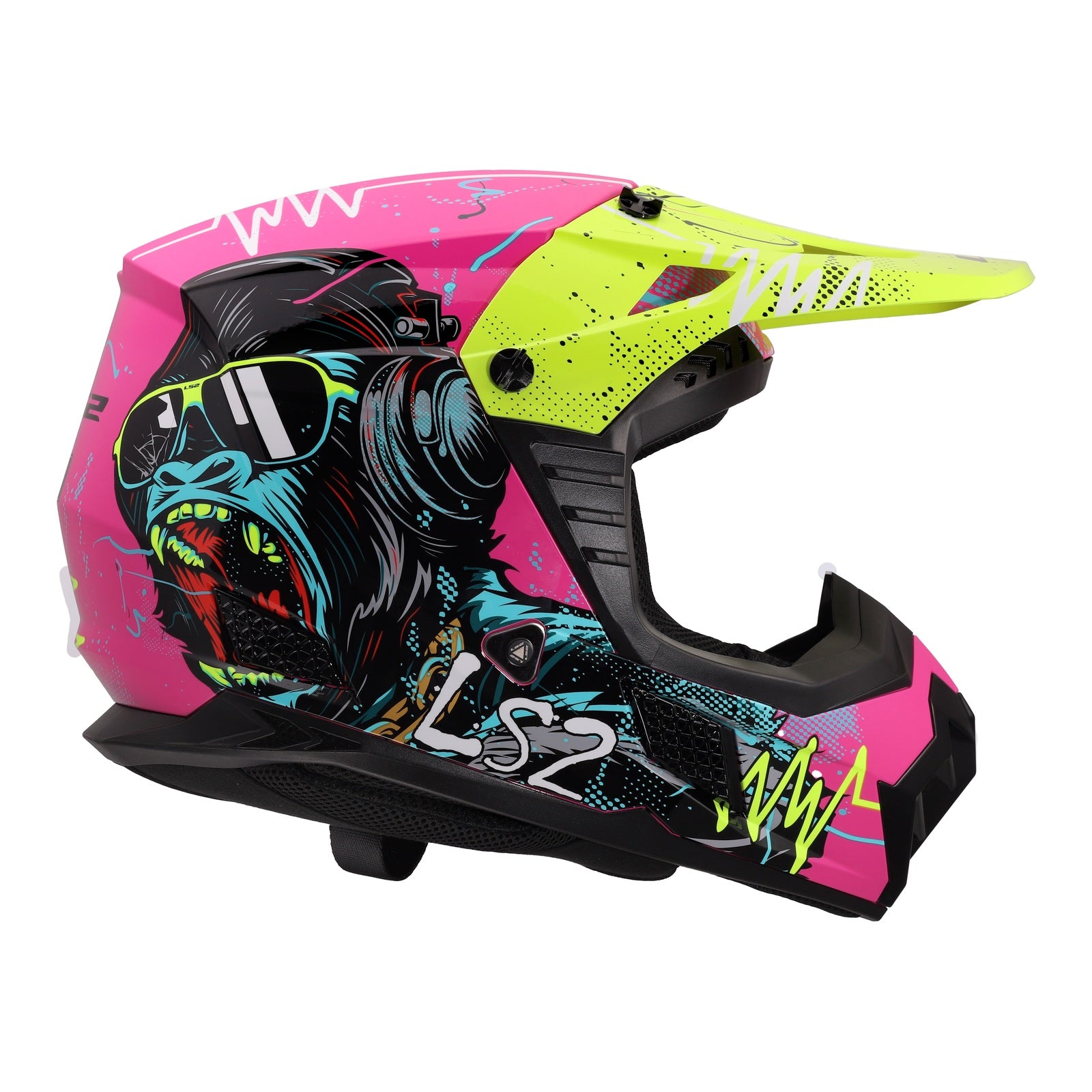 LS2 MX706J COZ Junior Gorilla Helmet - Gloss Purple 06