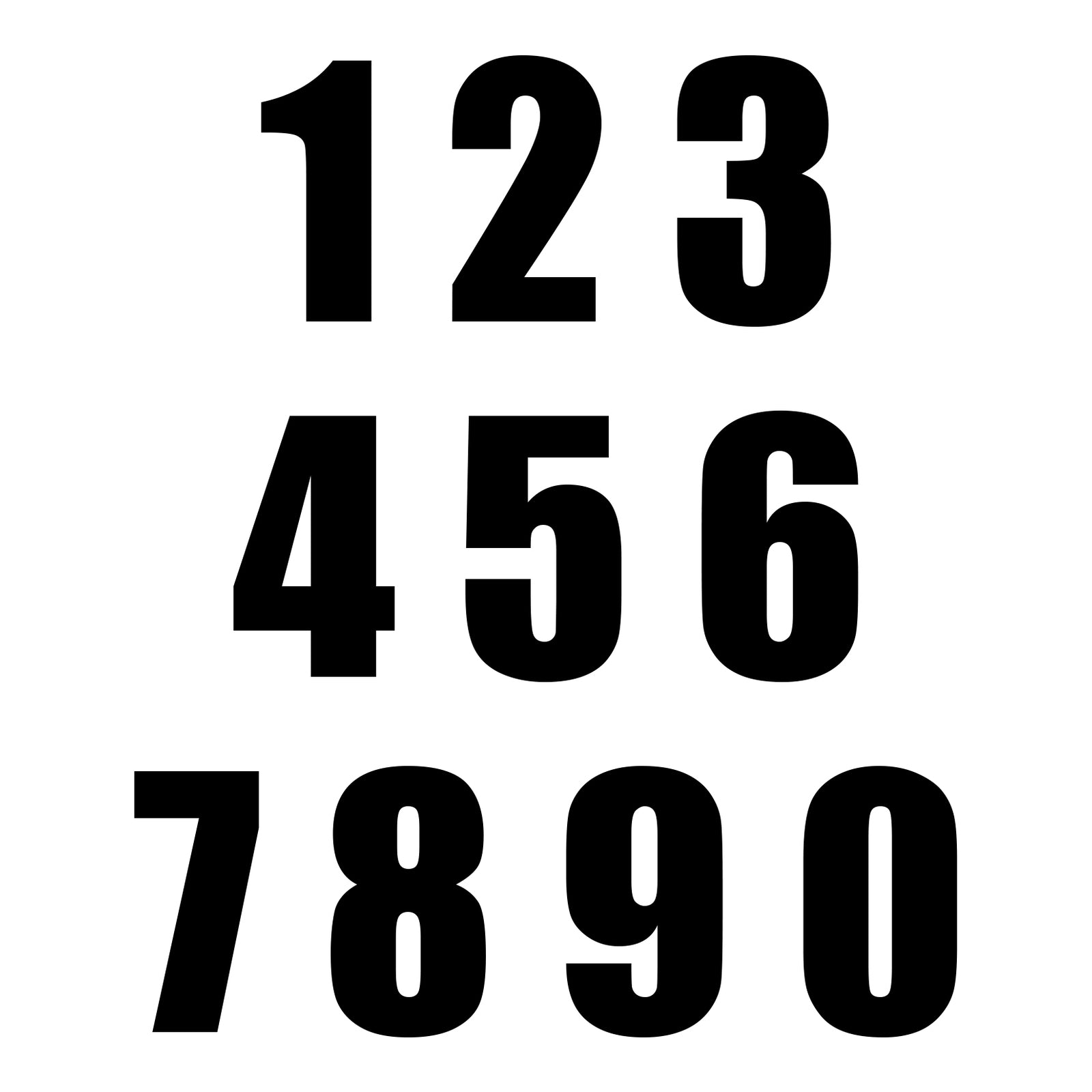 Whites Race Number - Black #0 (10 Pack)
