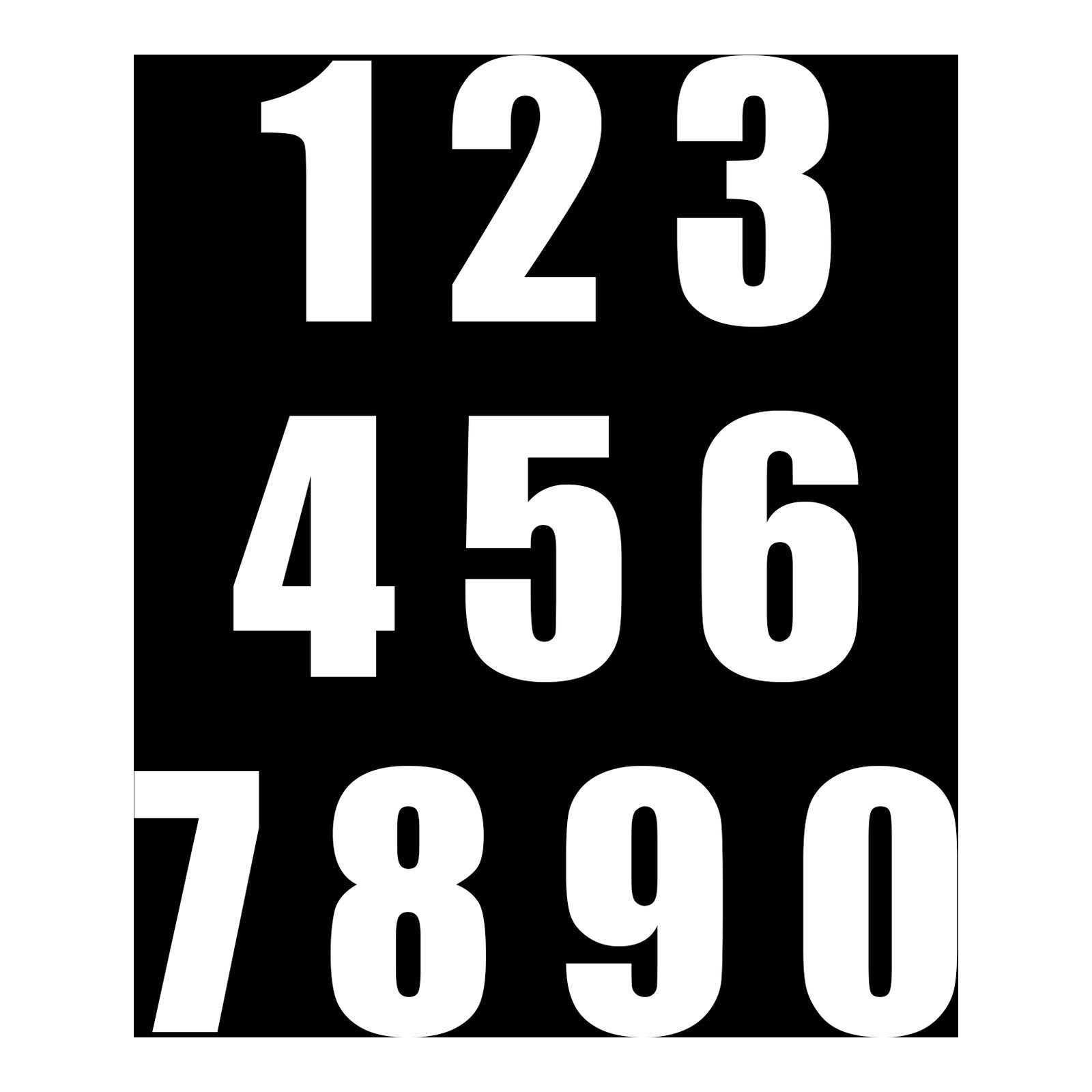 Whites Race Number - White #8 (10 Pack)