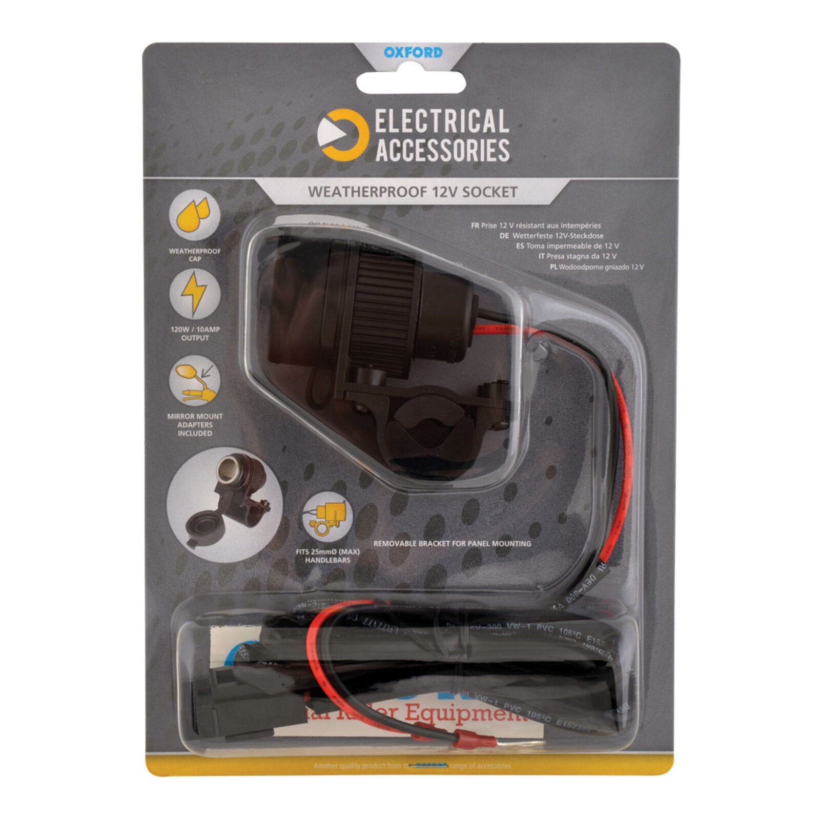 Oxford 12 Volt Standard Plug Socket 120w 10amp