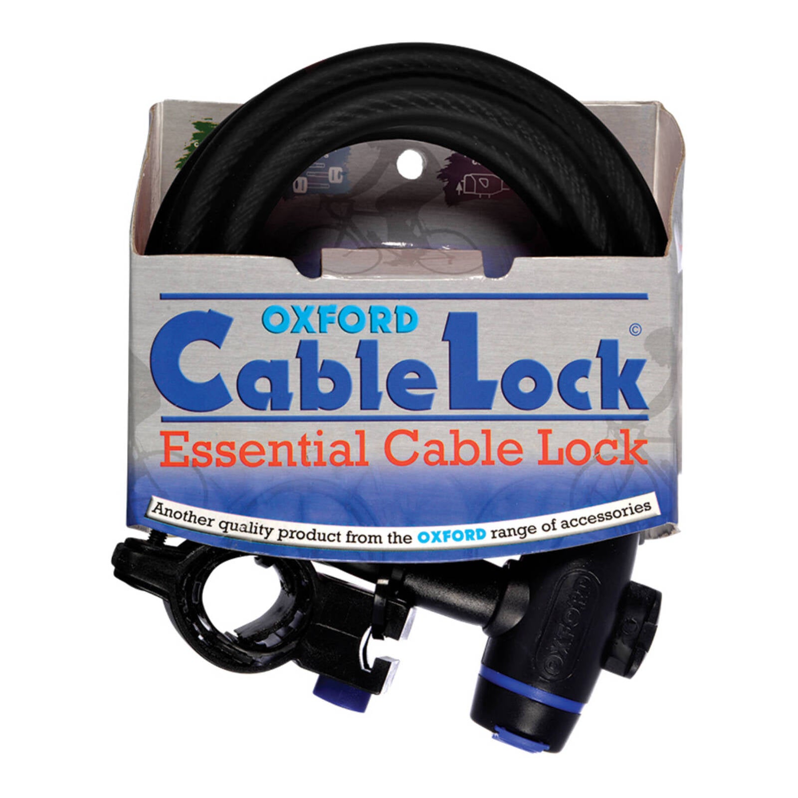Oxford Cable Lock - 1.8m x 12mm (Smoke)