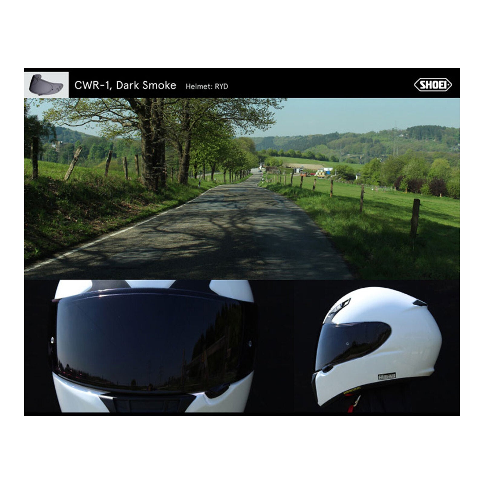 Shoei Visor NXR Ryd (X-Spirit 3 CWR-F) - Dark Smoke Flat