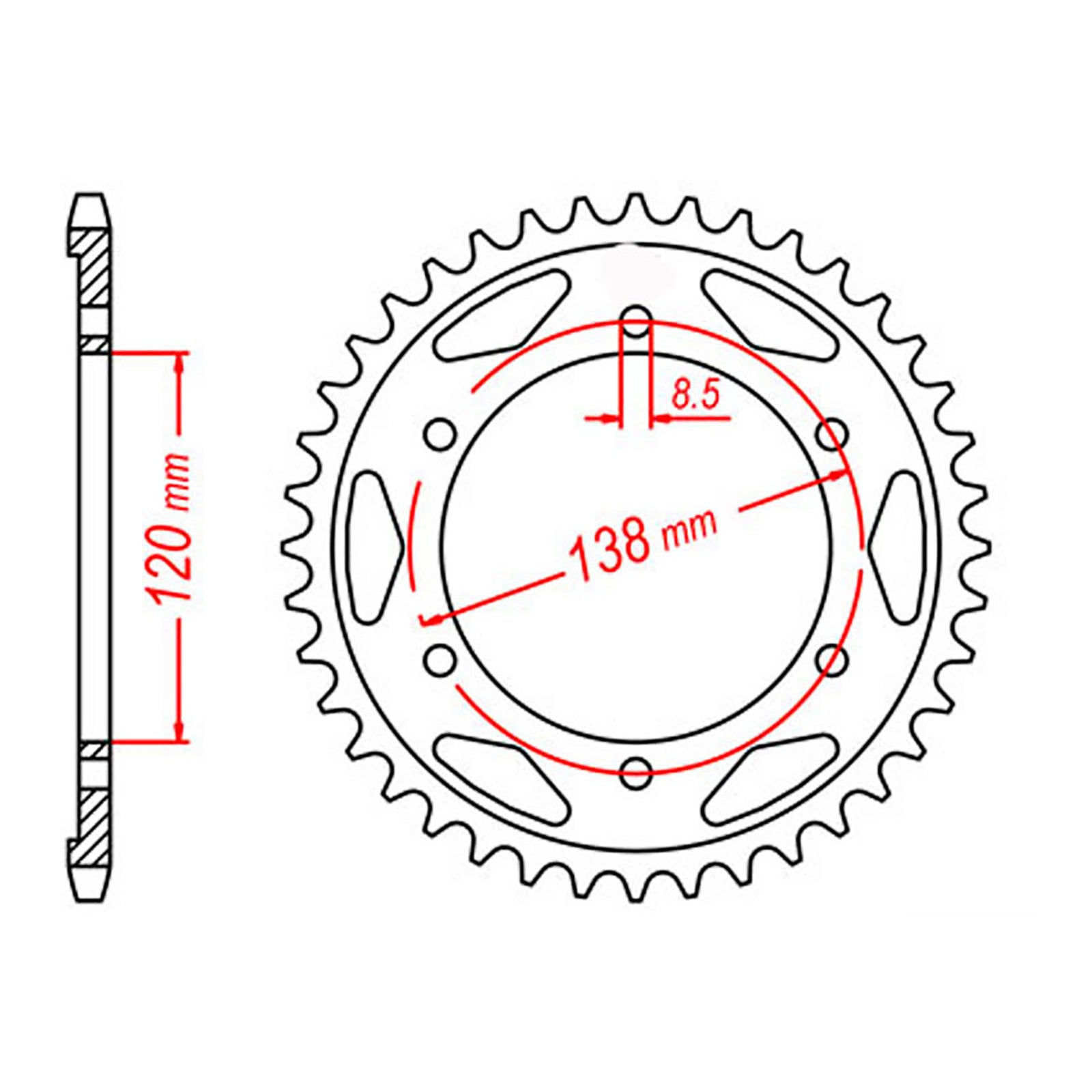 MTX 312 Steel Rear Sprocket #525
