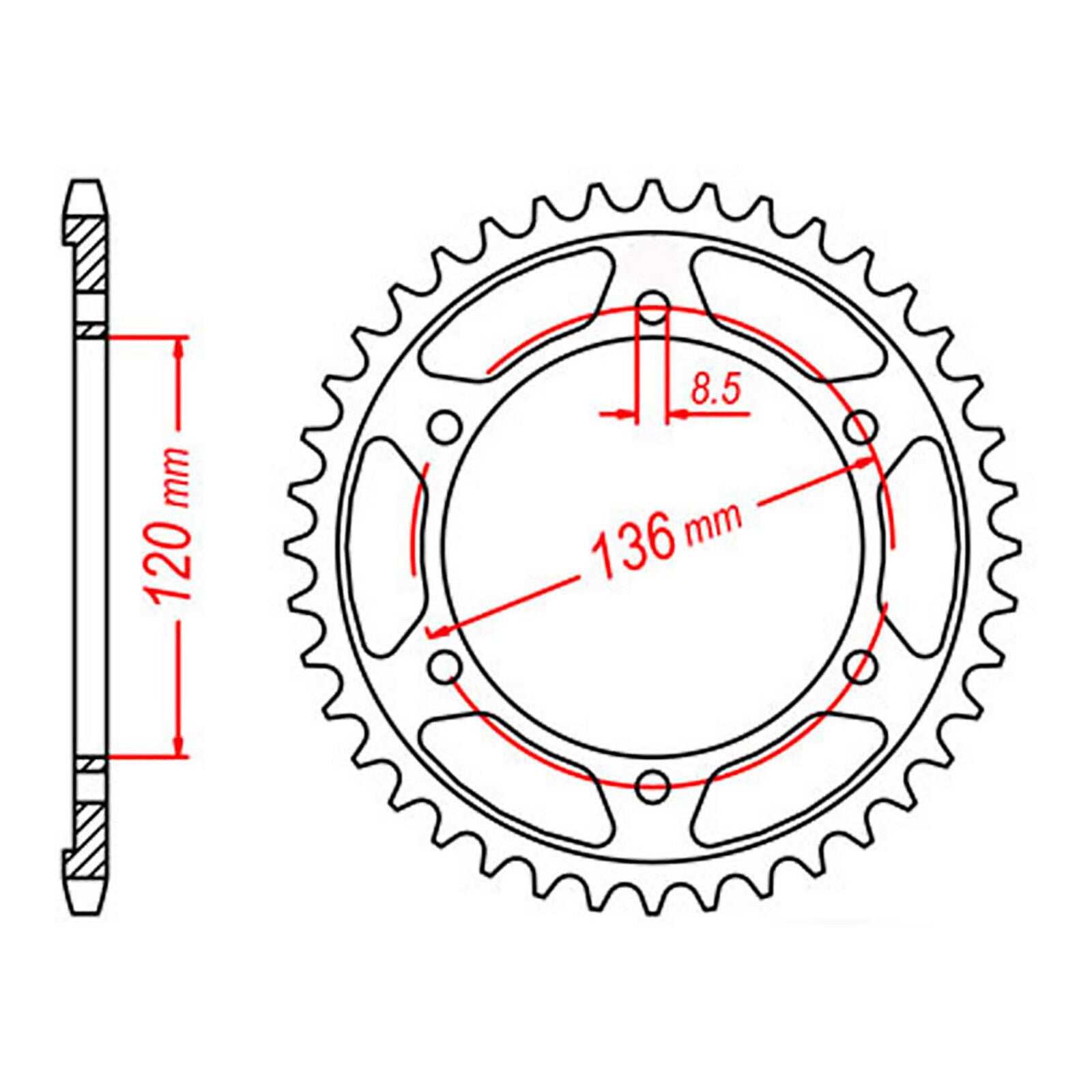 MTX 1847 Steel Rear Sprocket #428