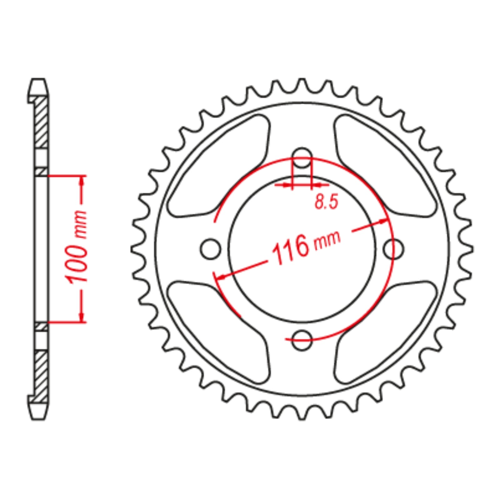 MTX 462 Steel Rear Sprocket #428