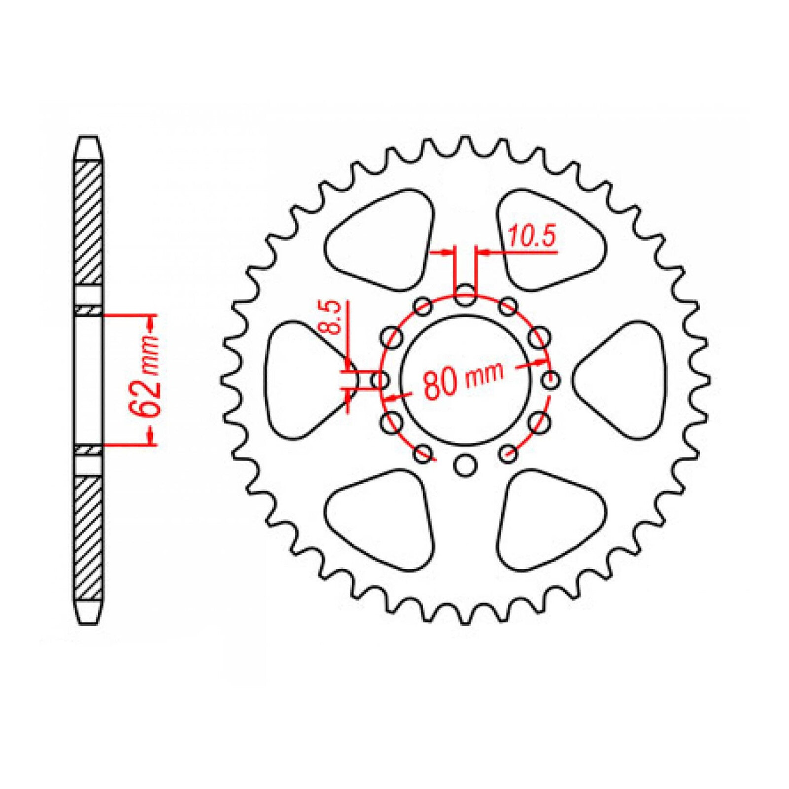 MTX 845 (2) Steel Rear Sprocket #520