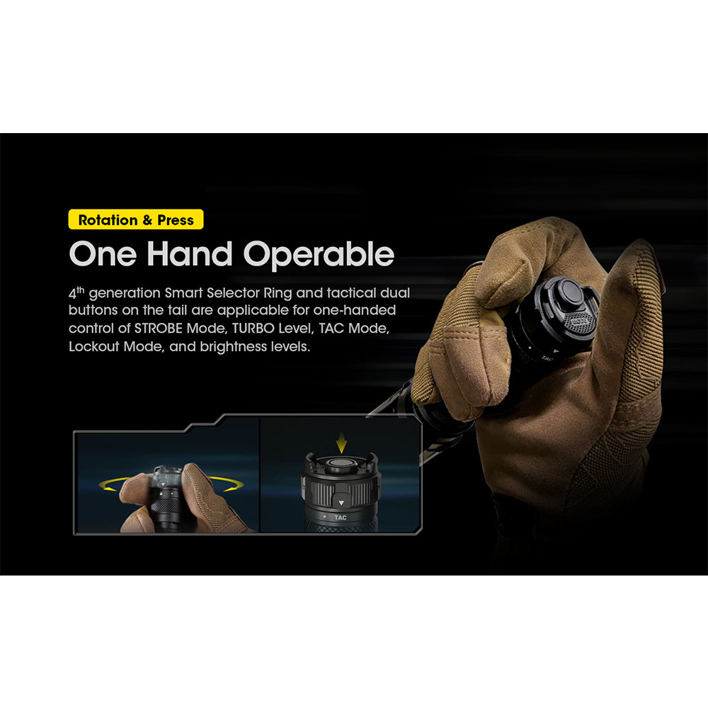 NITECORE SRT7GI 1000 LUMEN USB RECHARGEABLE TACTICAL FLASHLIGHT 505 YARDS THROW