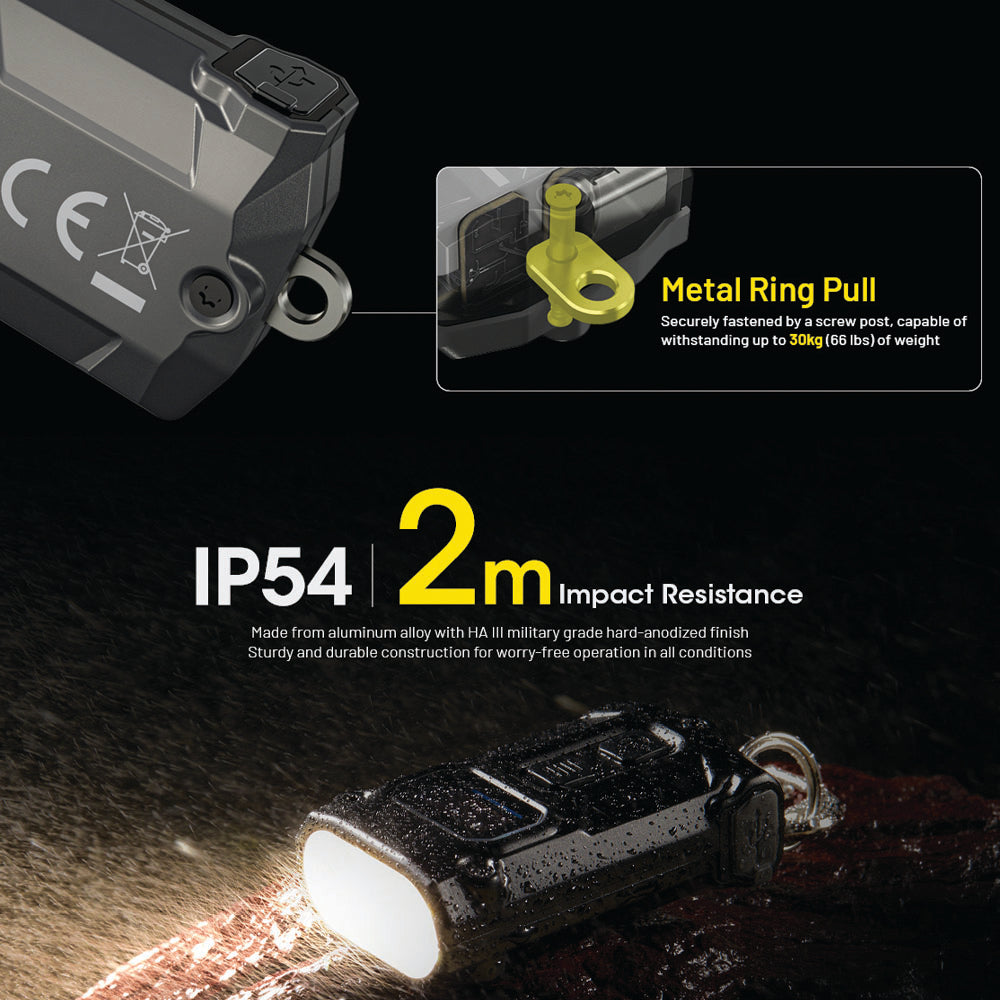 NITECORE 600 LUMEN USB-C RECHARGEABLE KEYCHAIN FLASHLIGHT ORANGE