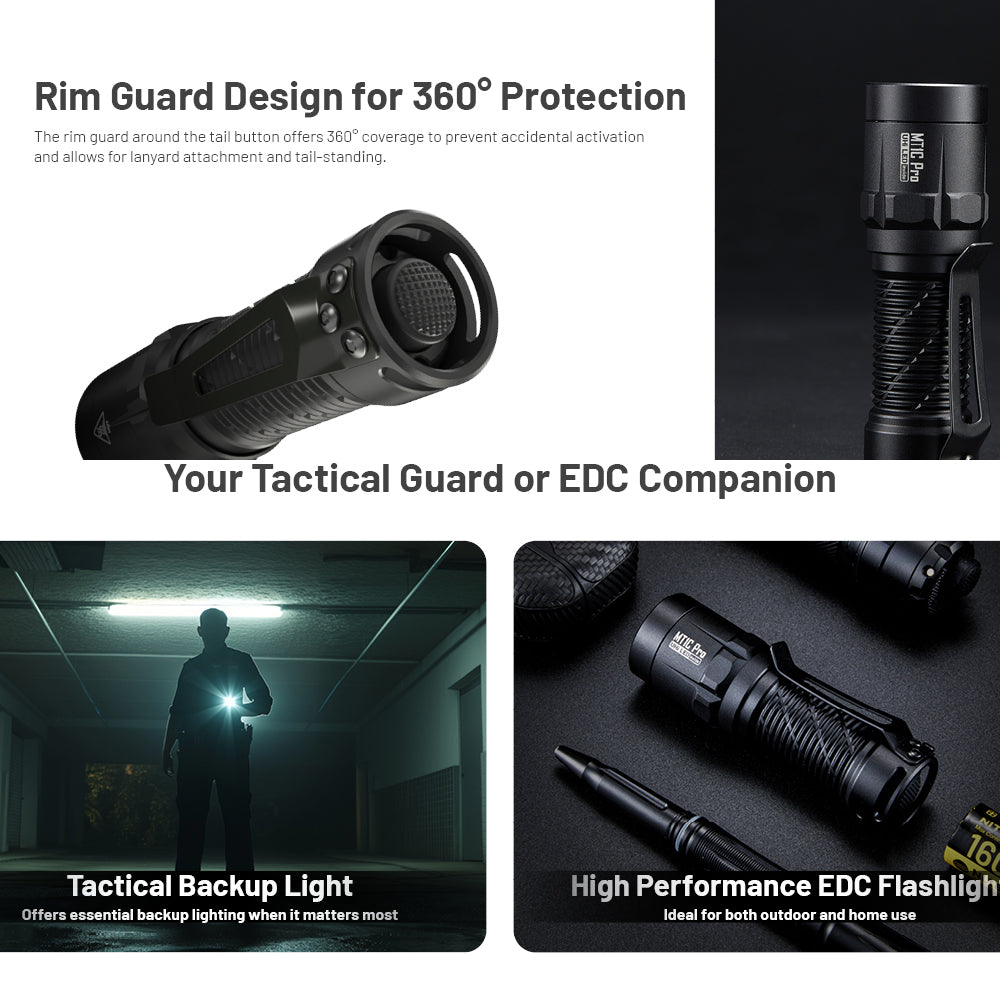 NITECORE MT1C PRO 1000 LUMEN IP68 EDC TORCH 505 YARDS THROW