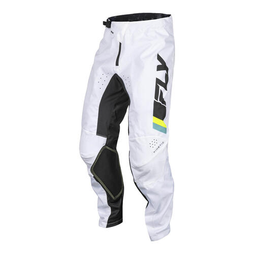 FLY Racing Kinetic Prix Pants - White / Black / Hi-Vis