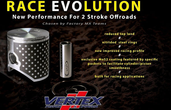 Kit piston VERTEX Forgé RACE EVOLUTION + Joints haut moteur + Cage à  aiguilles - Alésage 44,96mm - GAS GAS 65 MC 2021/2023 - KTM 65 SX 2009/2023  - HUSQVARNA 65 TC 2017/2023 - ref: VTK24447AB