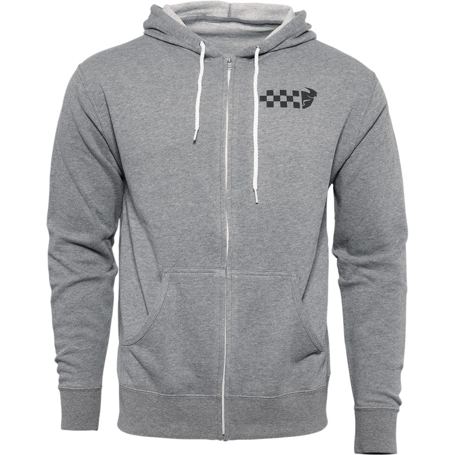THOR MX HOODY CHECKERS ZIP GREY