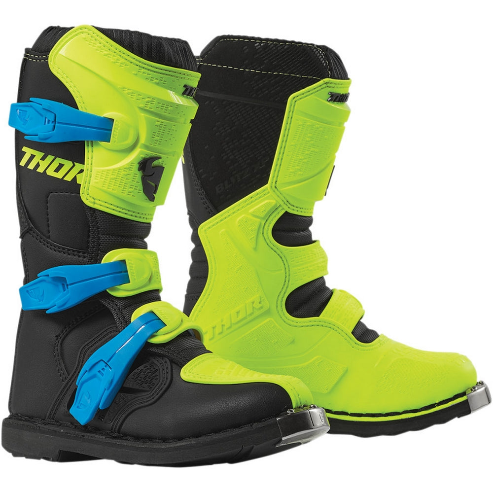 BOOTS THOR MX BLITZ XP YOUTH FLO/ACID/BLK