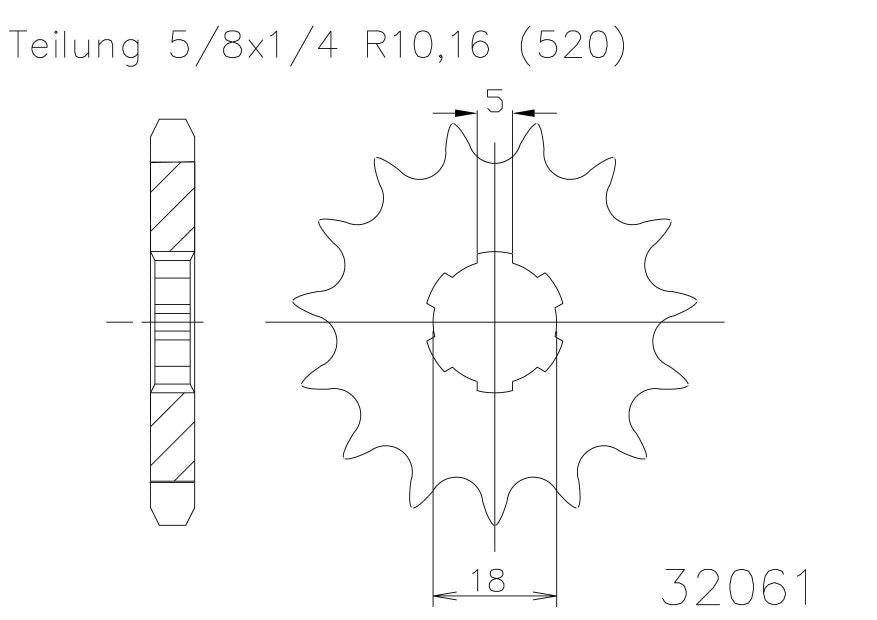 *SPROCKET FRONT ESJOT KAWASAKI KX125 94-10 11T