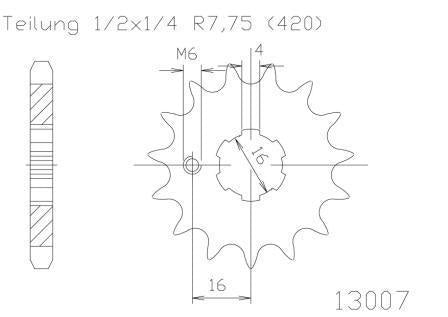 SPROCKET FRONT MOTO MASTER KAWASAKI KX60 83-03 KX65 00-21 KX80 KX85 KX100 86-21