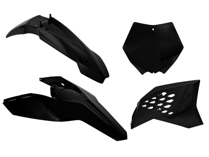 PLASTICS KIT RTECH INCLUDES FRONT & REAR FENDERS, SIDEPANELS & RADIATOR SHROUDS & FRONT NUMBER PLATE