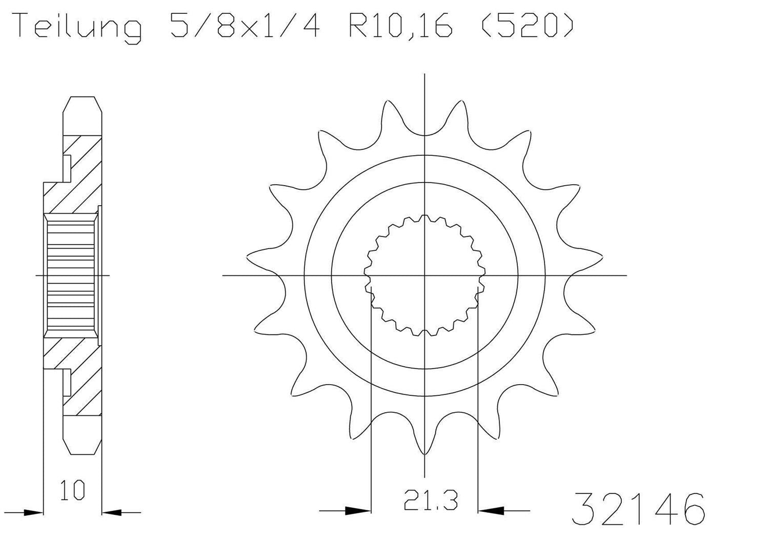 SPROCKET FRONT MOTO MASTER STEEL 13T SUZUKI RMZ450 RMX450