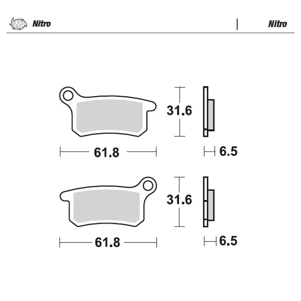 BRAKE PADS MOTO MASTER NITRO FRONT AND REAR FOR HUSQVARNA KTM