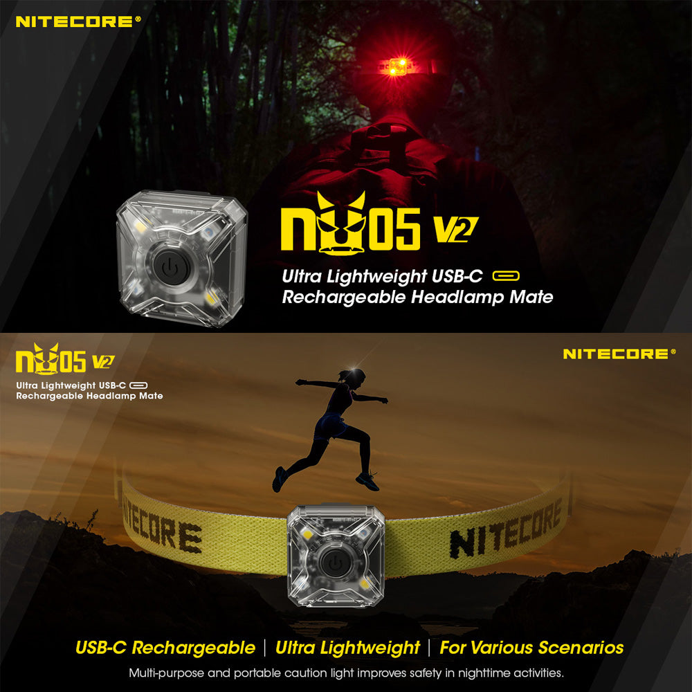 NITECORE NU05 V2 MINI USB HEADLAMP TORCH MATE