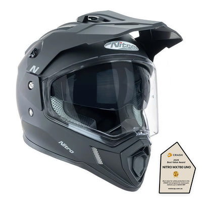 Nitro MX780 Adventure DVS helmet in satin black