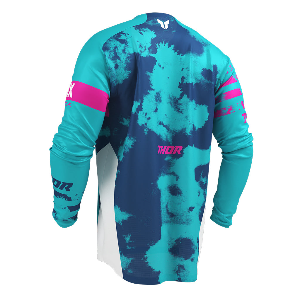 THOR MX JERSEY LAUNCHMODE BLEACH WHITE/AQUA