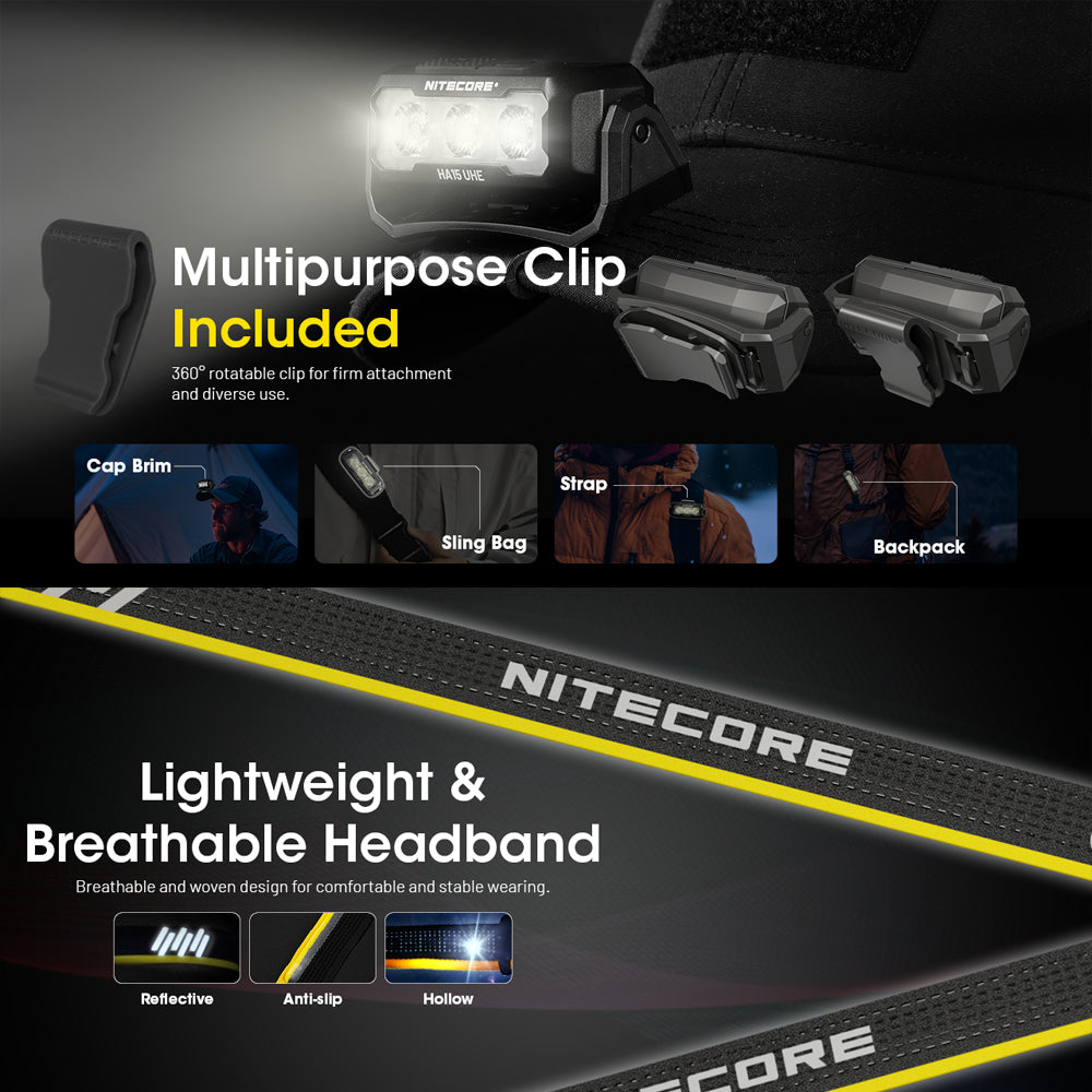 NITECORE 400 LUMEN USB RECHARGEABLE LED HEADLAMP TORCH