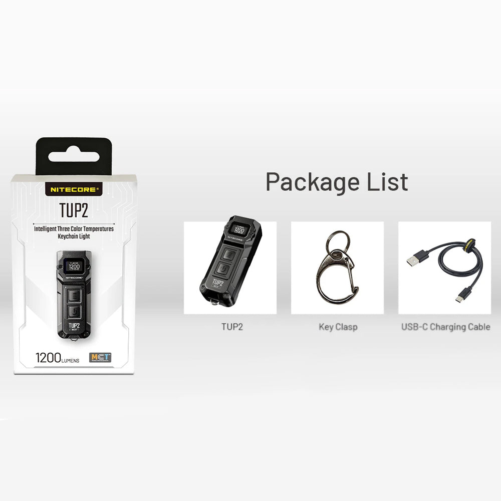 NITECORE TUP 1200 LUMEN RECHARGEABLE EDC TORCH BLACK