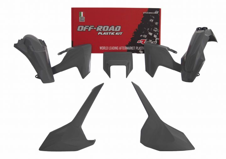 PLASTICS KIT RTECH 5 PIECE QUANTUM GREY HUSQVARNA FE TE TX 2017-2019