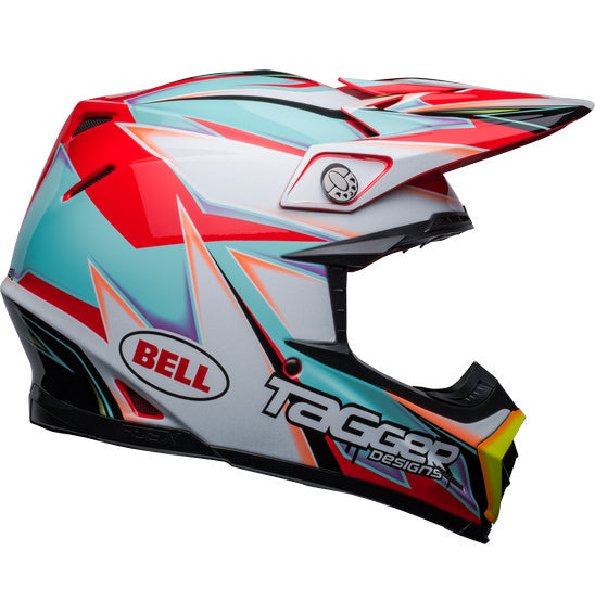 Bell MOTO-9S FLEX Tagger Edge White/Aqua