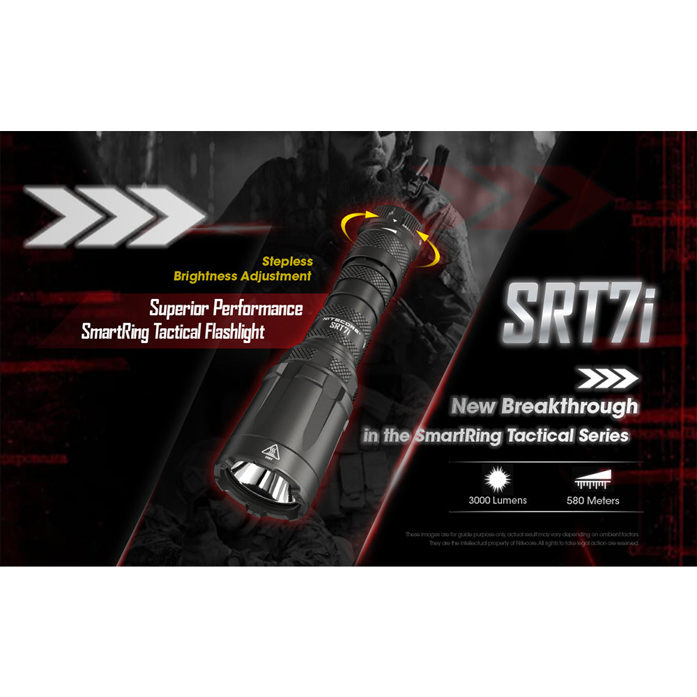 NITECORE SRT7GI 3000 LUMEN USB RECHARGEABLE TACTICAL TORCH 580 METERS THROW