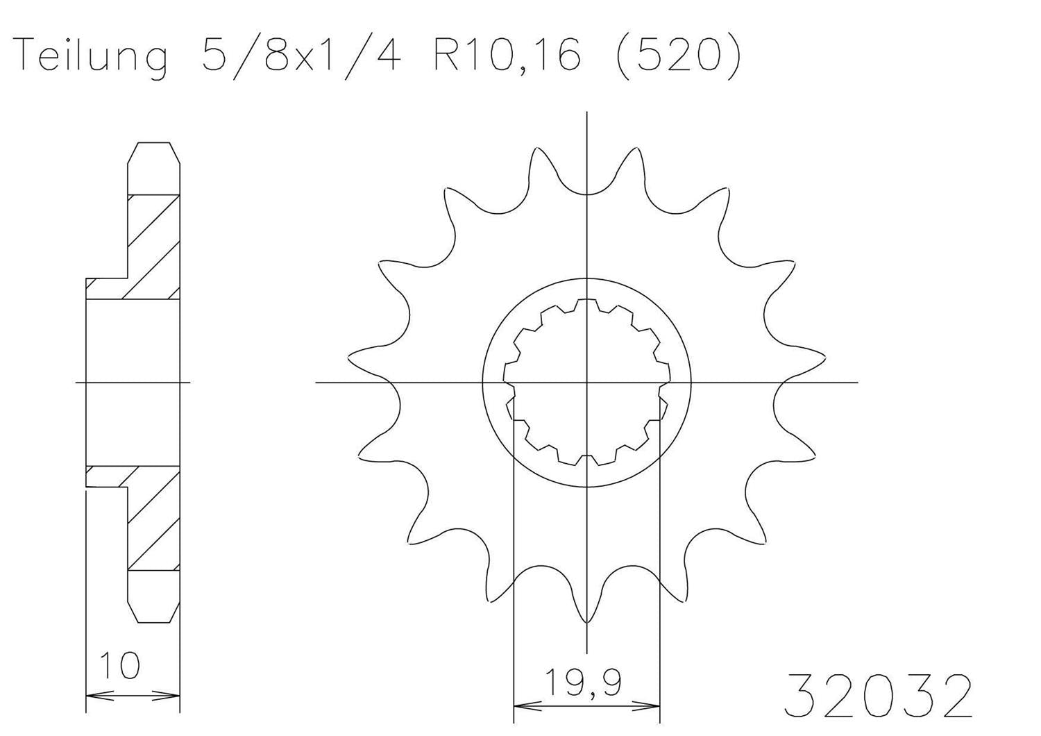 SPROCKET FRONT MOTO MASTER STEEL 14T SUZUKI RM125 81-10 13-14 RMZ250 07-12
