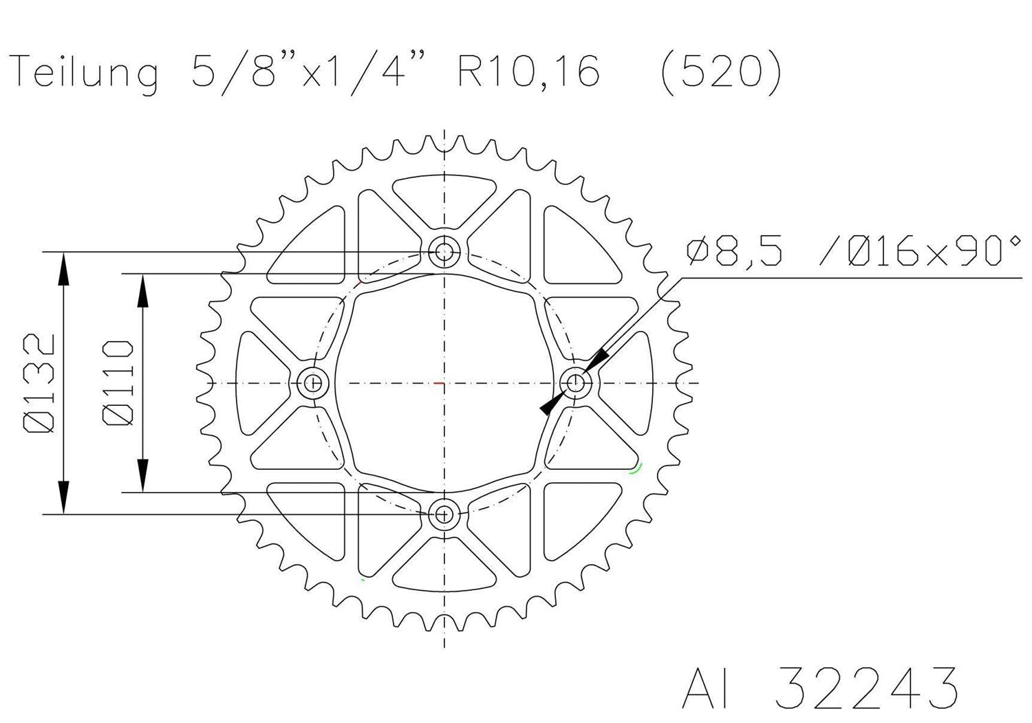 SPROCKET REAR MOTO MASTER ALUMINIUM 48T BLACK 250F 250R 350 E-SM SX XC FREERIDE