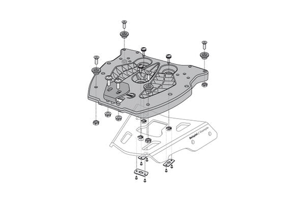 SW MOTECH ALUMINIUM RACK ADAPTER PLATE QUICK LOCK FOR TRAX TOP CASE MODELS