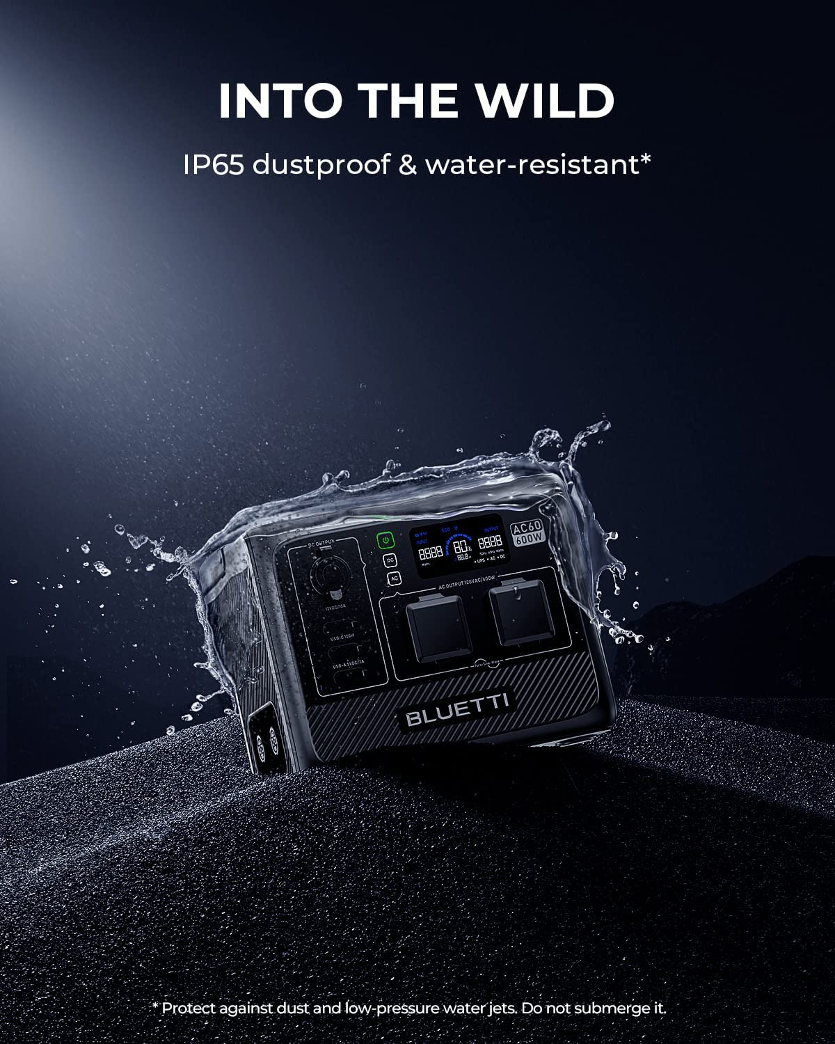 BLUETTI AC60P EXPANDABLE PORTABLE WATERPROOF POWER STATION | 600W (1200W SURGE) 504WH