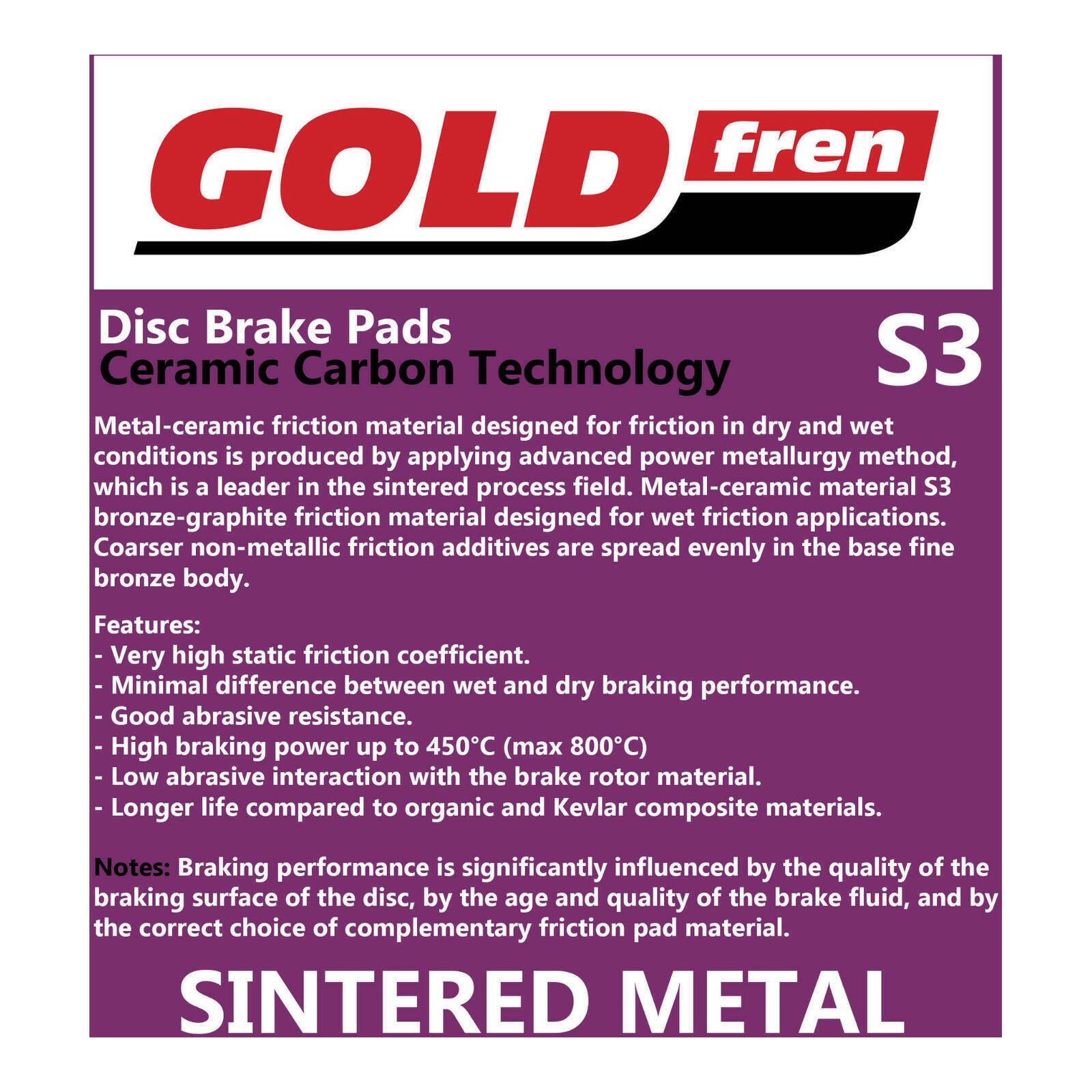 GOLDfren Brake Pads - K5 Off-Road Racing