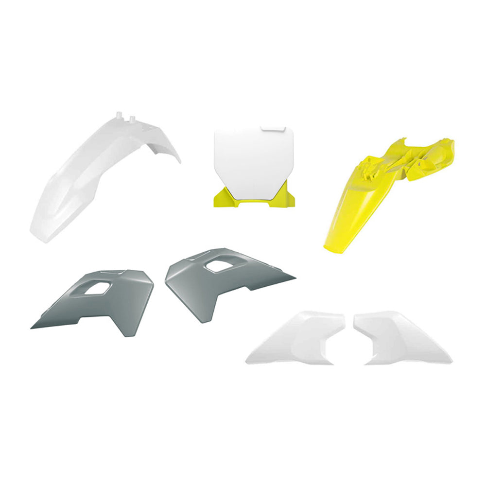 PLASTICS KIT RTECH 6 PIECE WHITE YELLOW GREY HUSQVARNA TC65 24-25