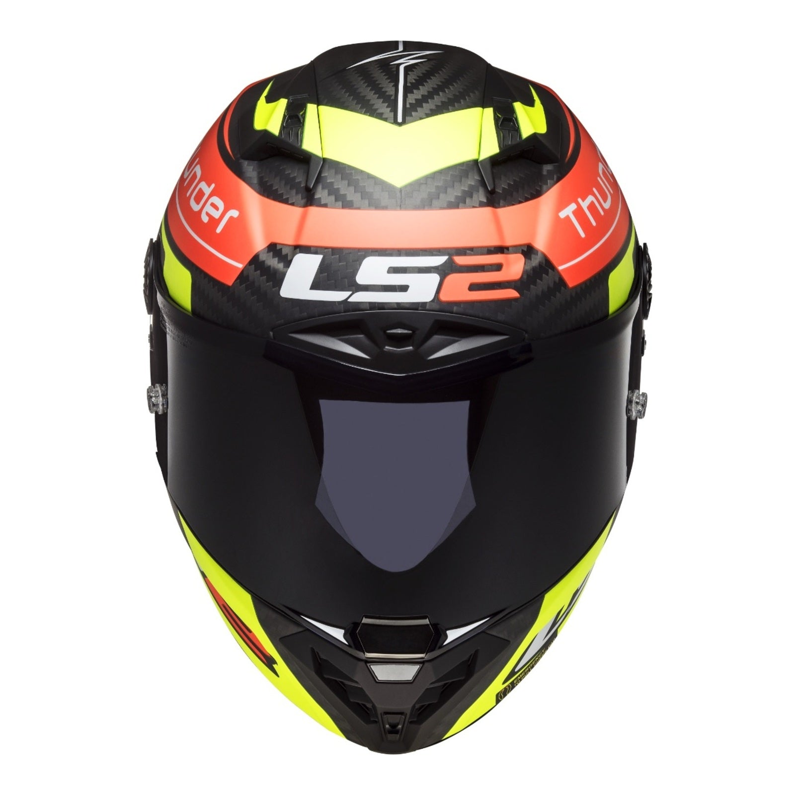 LS2 FF805C Thunder Carbon Attack - Matte Red / Hi-Vis Yellow 06