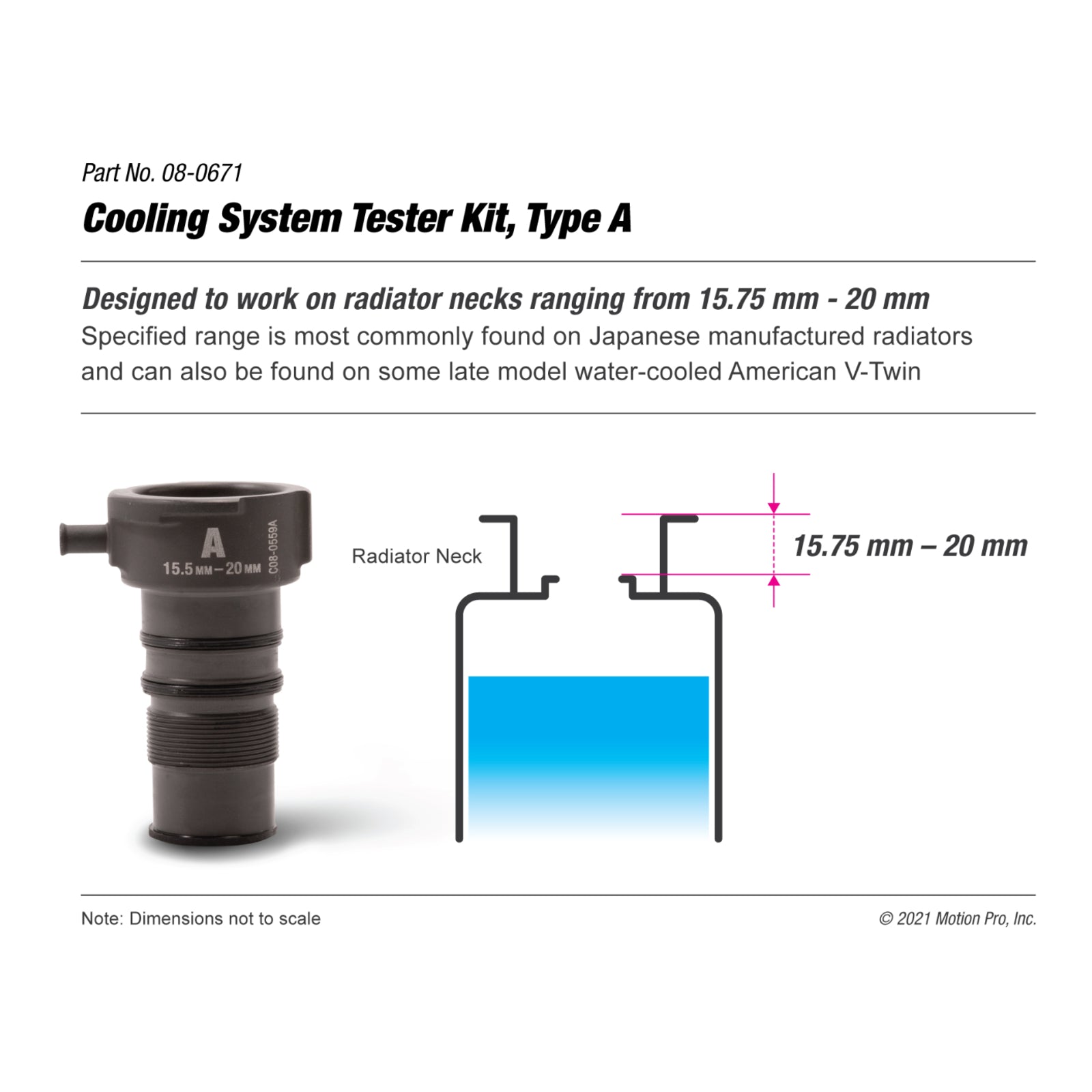 Motion Pro Cooling System Adapter Type A - 15.75mm–20mm