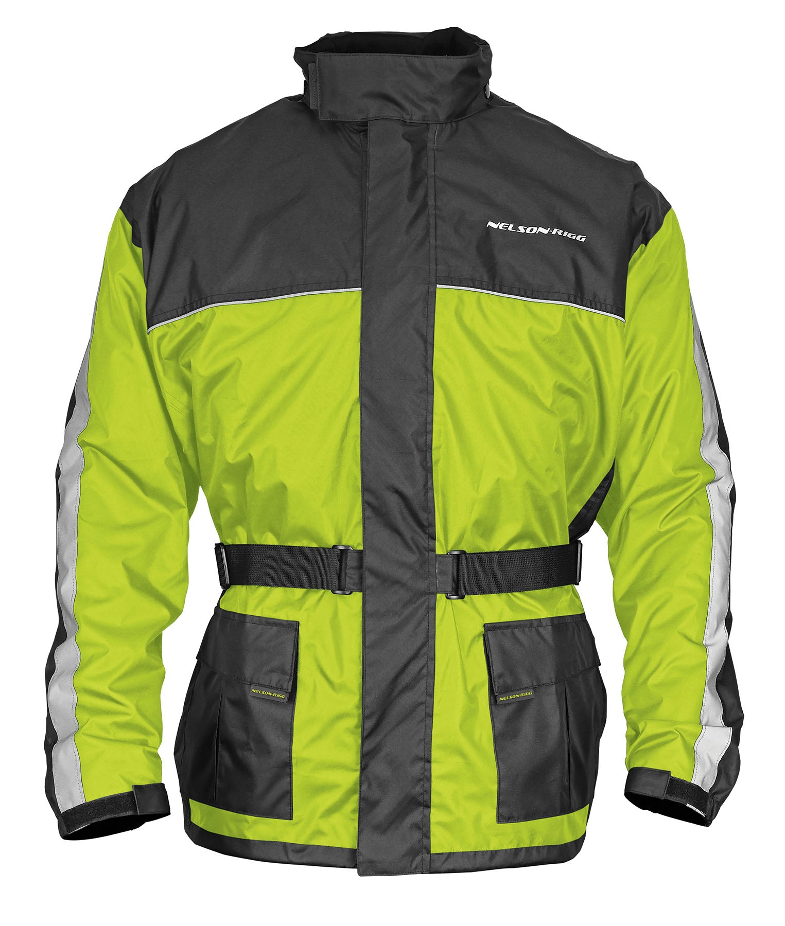 SSJ Solo Storm Motorcycle Rain Jacket HIVIS YELLOW/BLACK XL